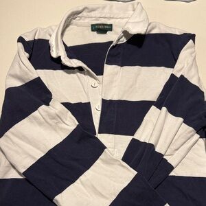 J. Crew Navy and White Rugby Shirt